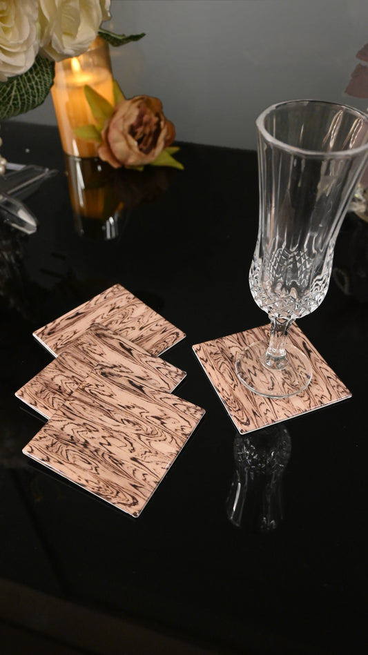 Oak Elegance: Coasters (Set of 4)