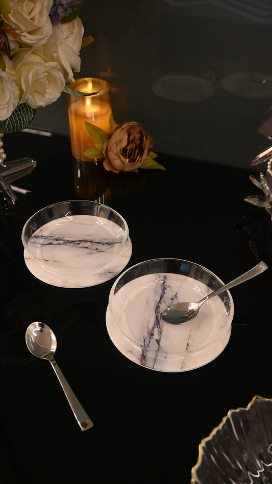Italian Marble: Dessert Bowls (Set of 2)