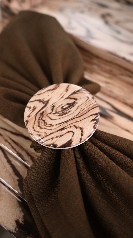 Oak Elegance: Napkin Ring (Set of 4)