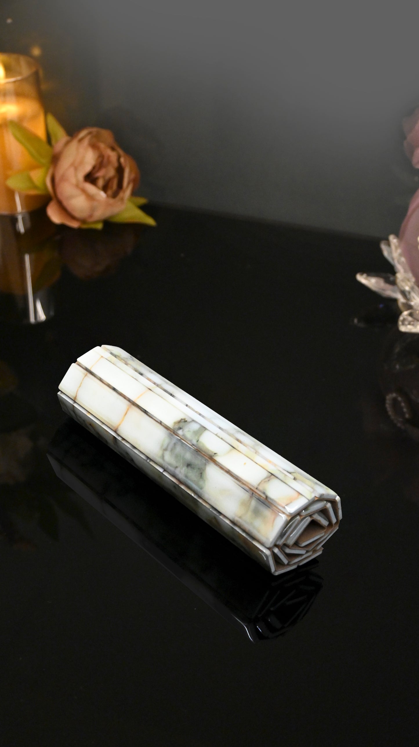 Fluted Marble Green: Flexi Placemat (13" x 7.5")