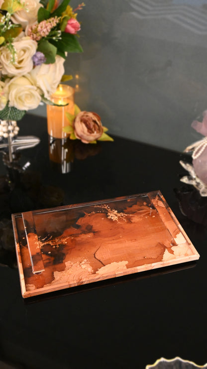 Golden Fade: Rectangular Border Tray