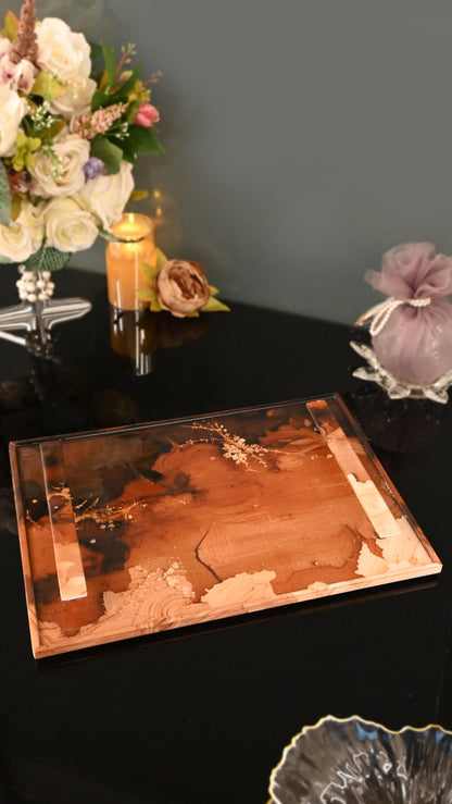 Golden Fade: Rectangular Border Tray