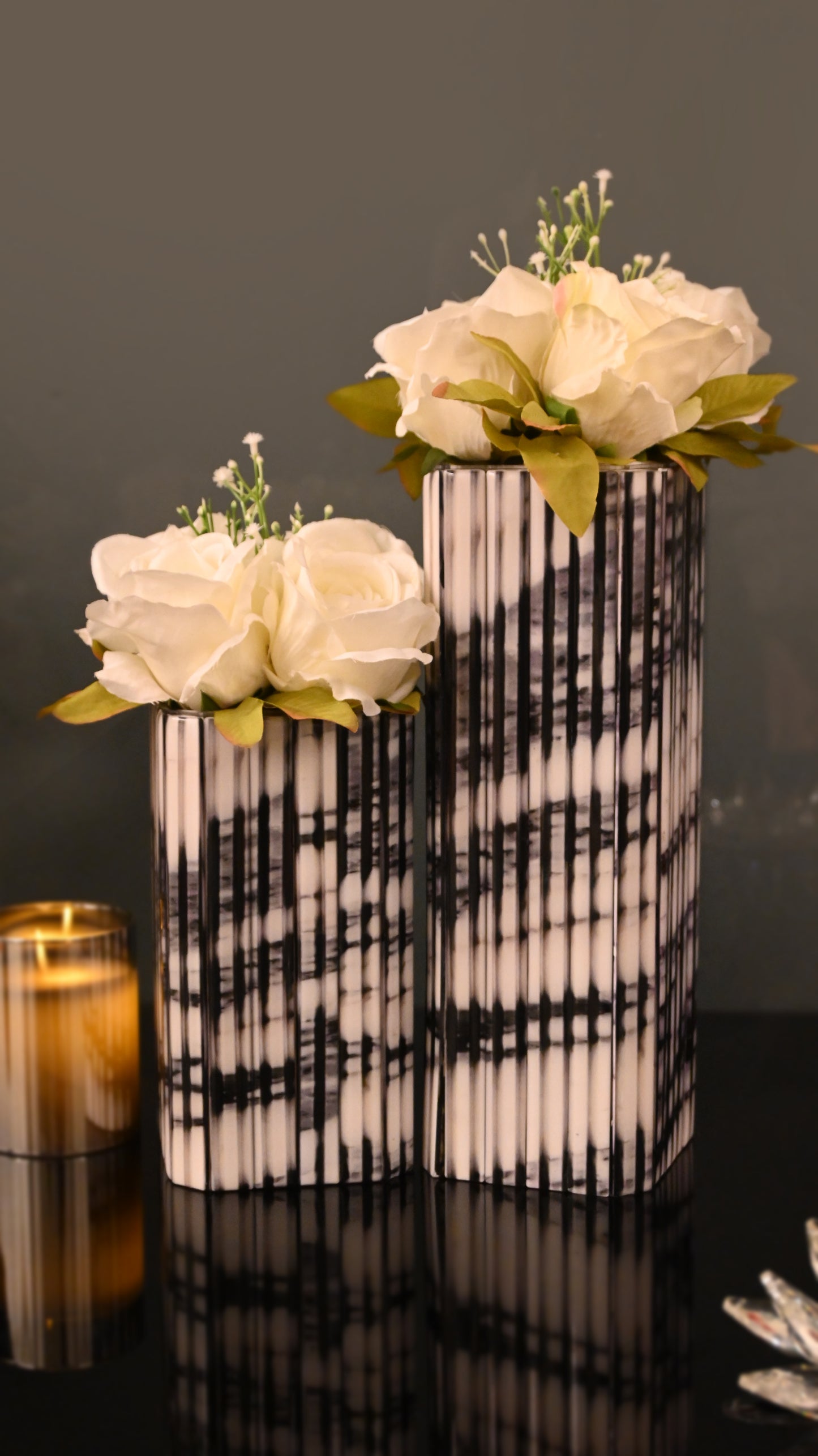 Fluted Marble White: Flexi Vase