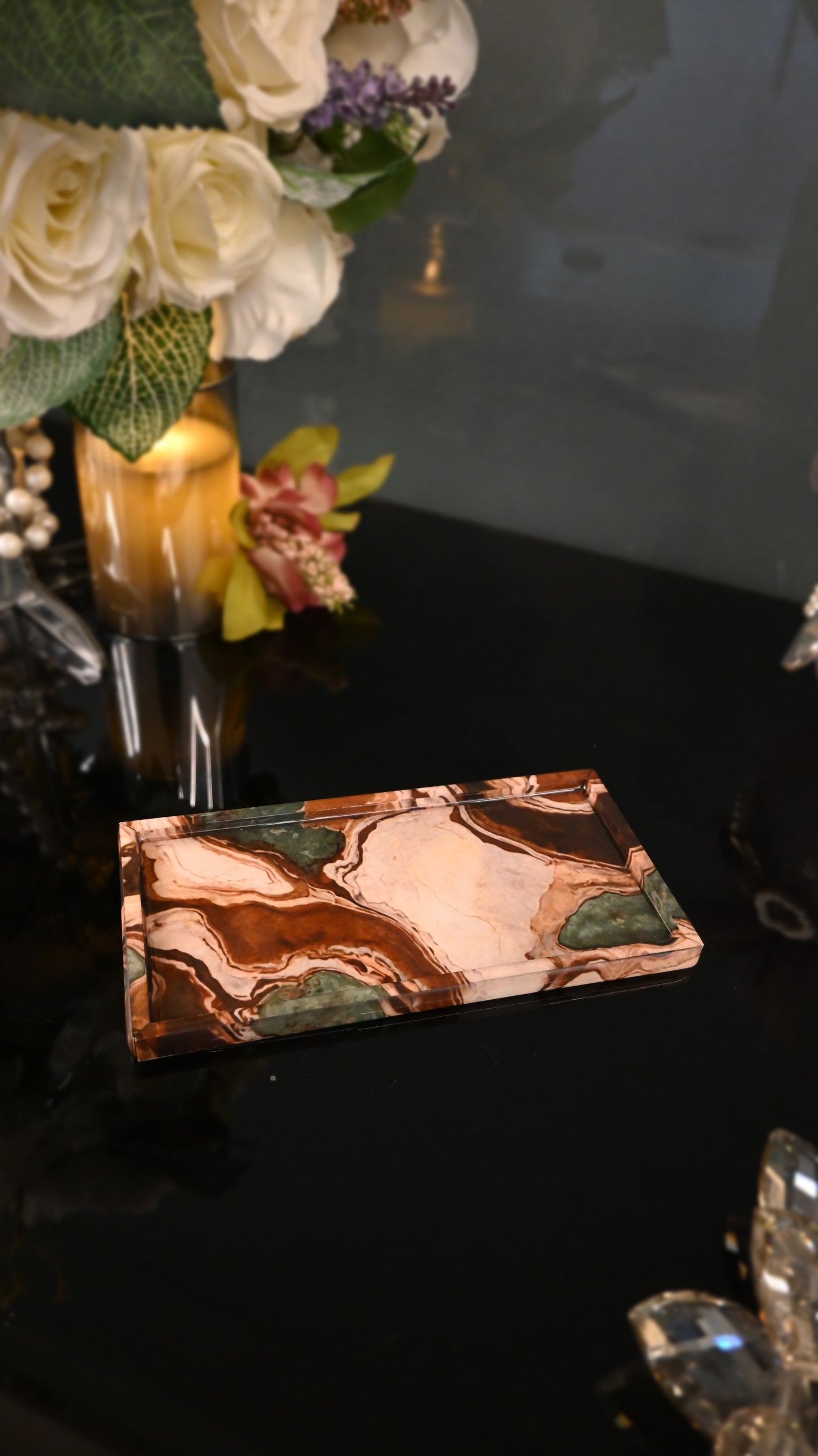 Earth Marble: Rectangular Platter
