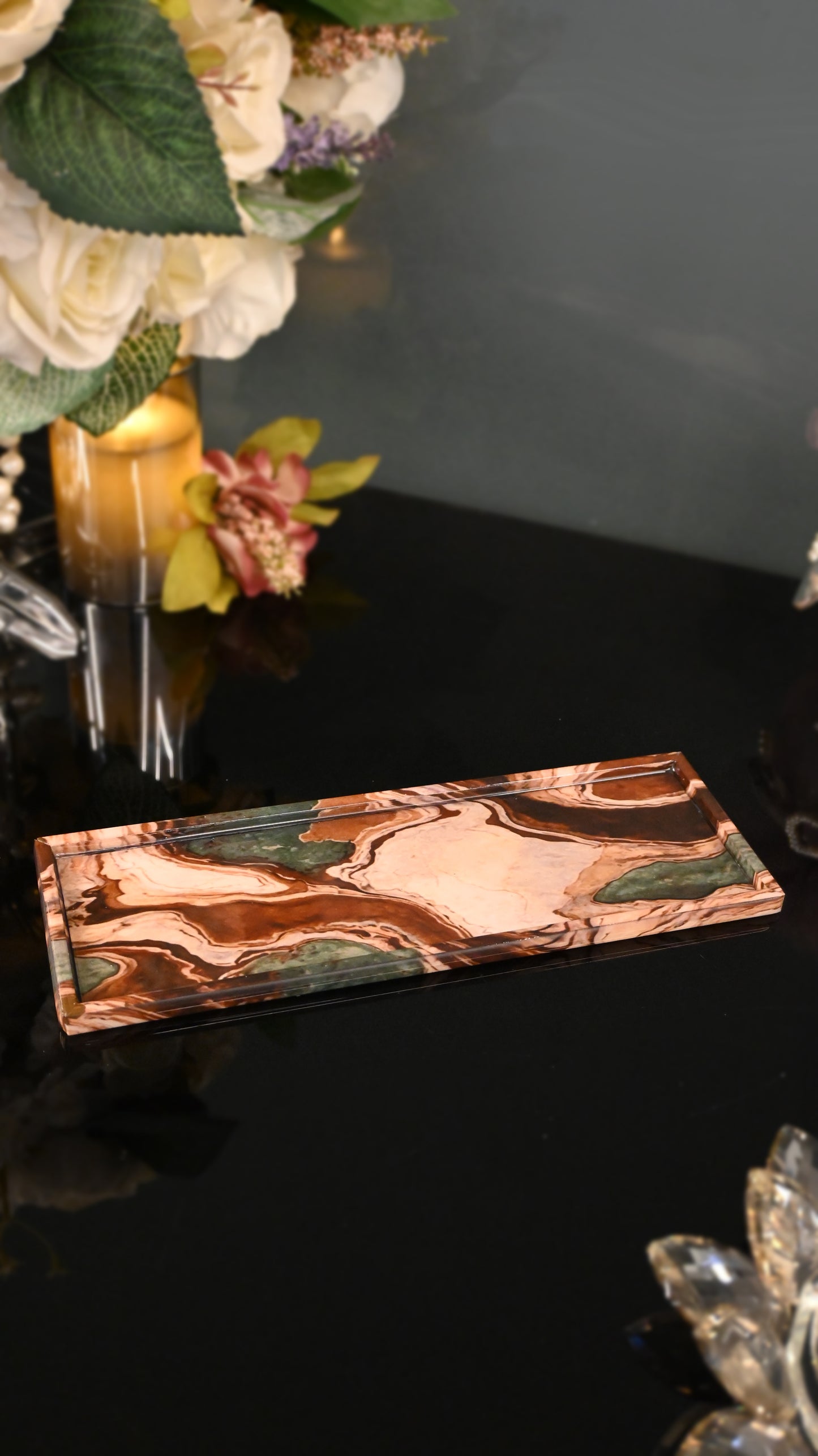 Earth Marble: Rectangular Platter