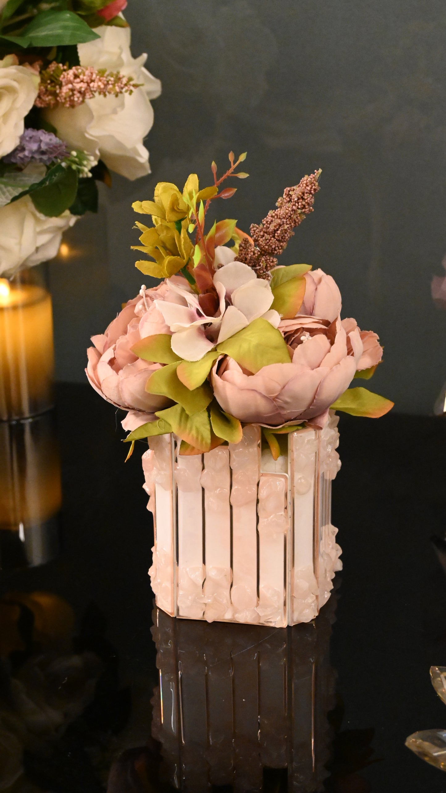 High-Low Stones Pink: Small Vase