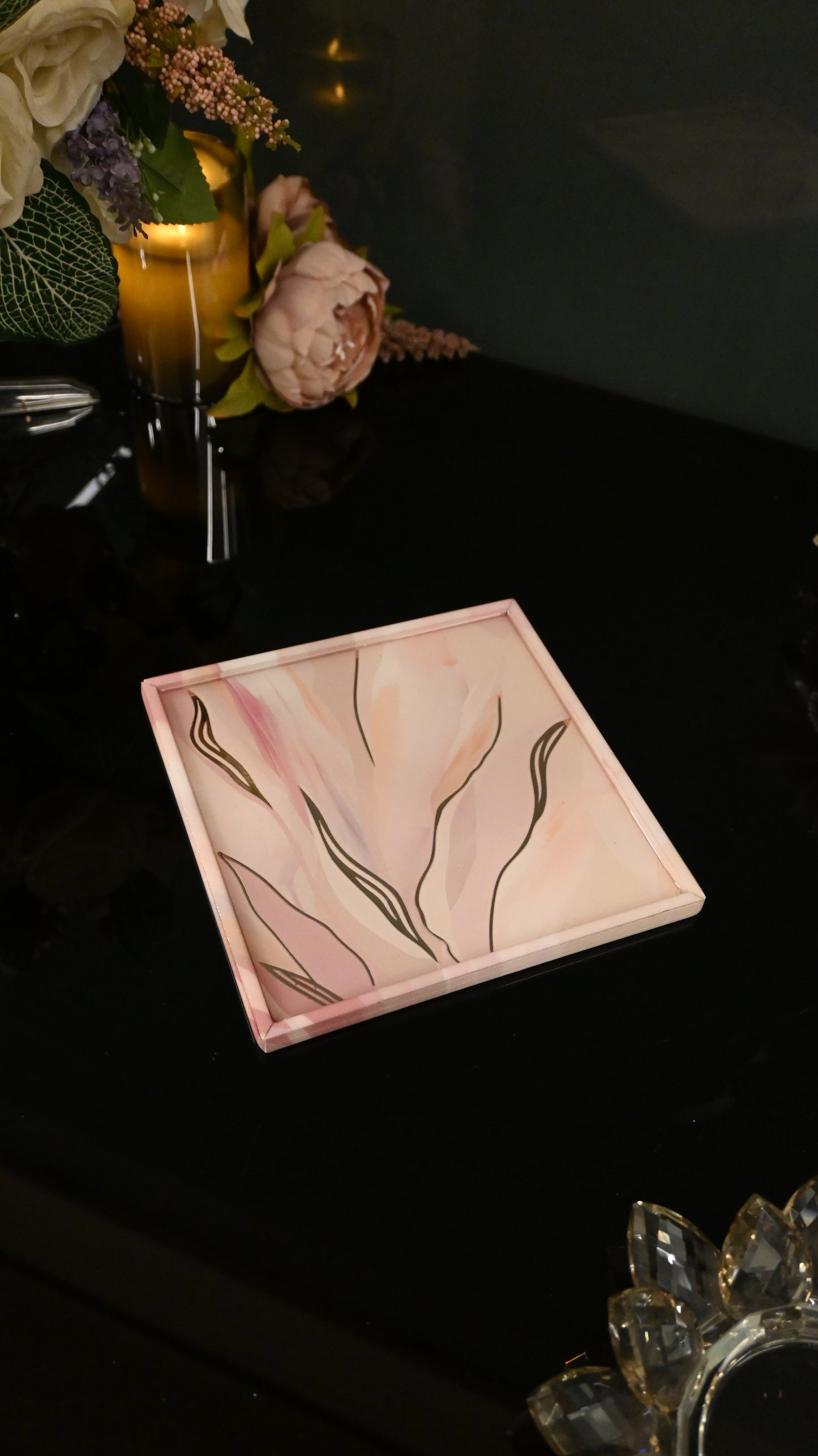 Pink Bloom: Platter Tray