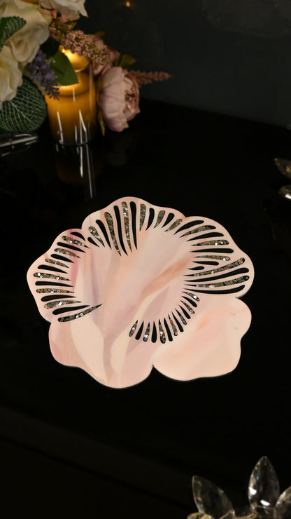 Pink Bloom: Flower Placemat with Sequin