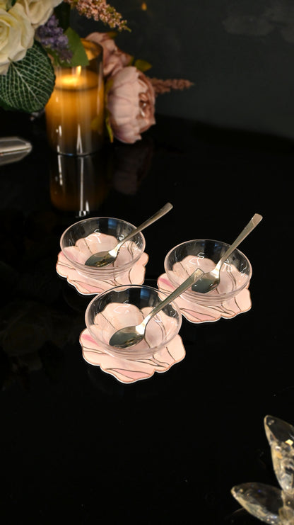Pink Bloom: Dip Bowl (Set of 3)