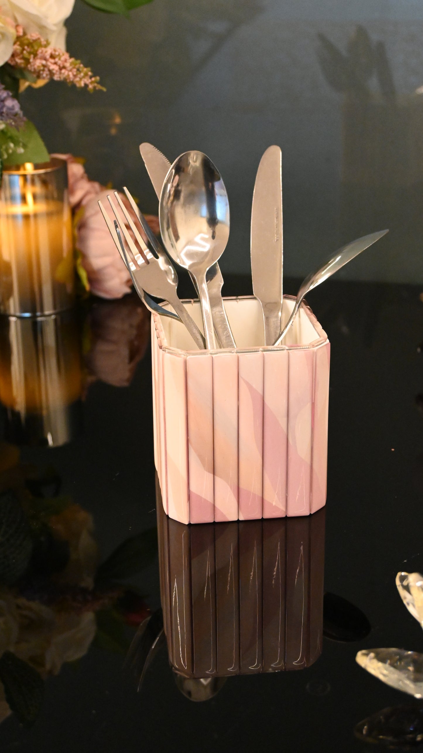 Pink Bloom: Cutlery Holder