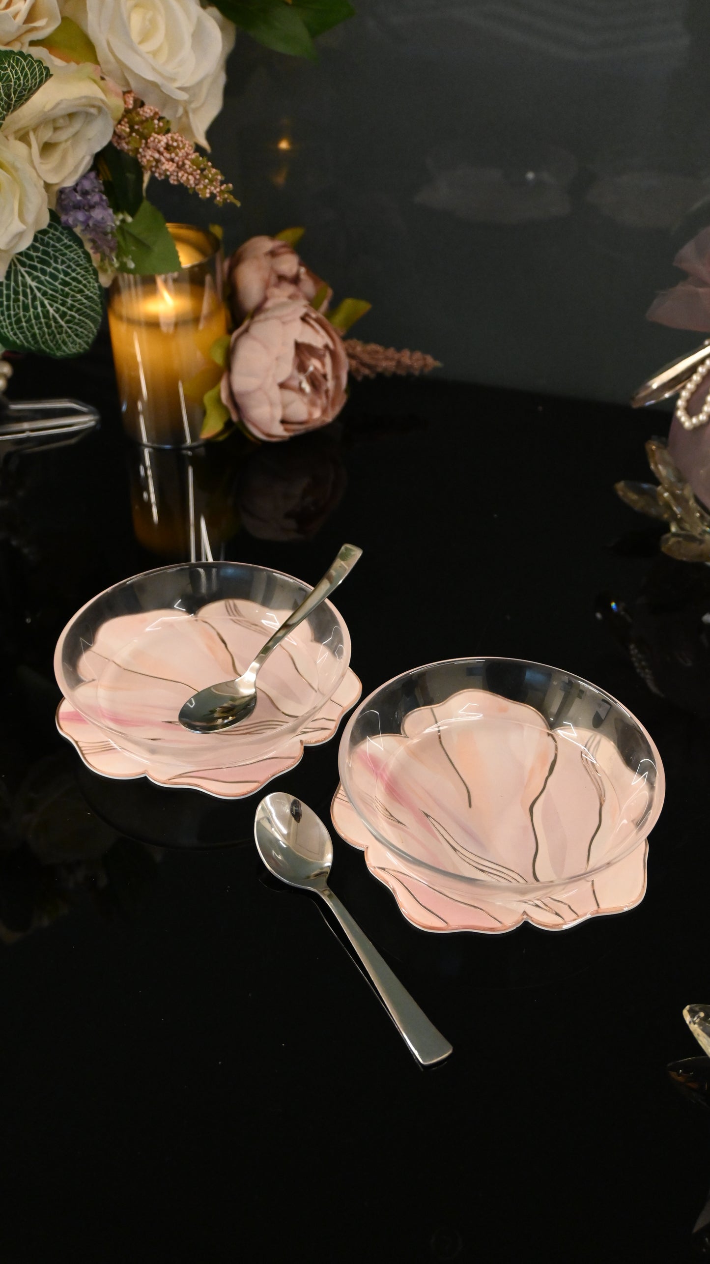 Pink Bloom: Dessert Bowl (Set of 2)