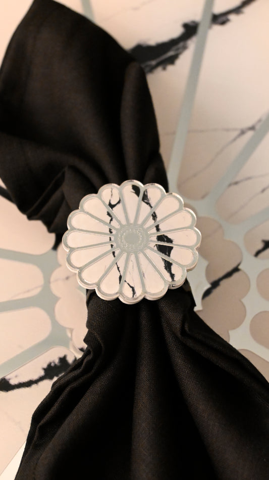 Daisy White: Napkin Ring (Set Of 4)