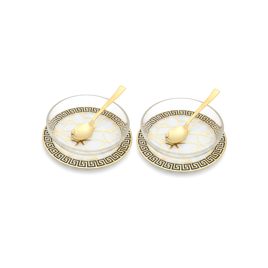 Broken Tree Black White Gold: Bowl (Set Of 2)