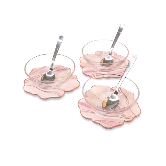 Pink Bloom: Dip Bowl (Set of 3)