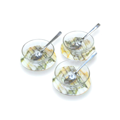 Fluted Marble Green: Dip Bowls (Set of 3)