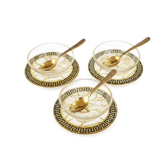 Broken Tree Black White Gold: Dip Bowl (Set Of 3)