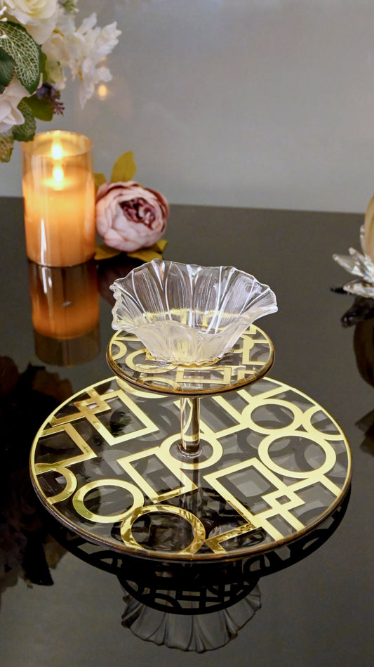 Blocks Black & Gold: Flower Bowl Platter