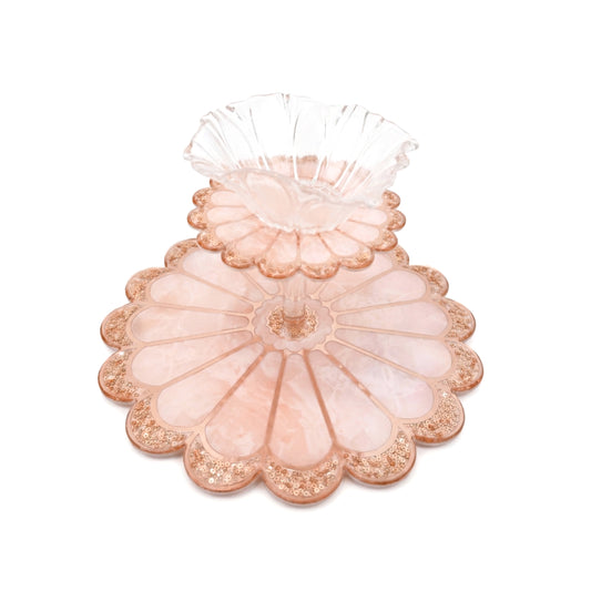 Daisy Rose Gold: 2-Layer Flower Bowl Platter