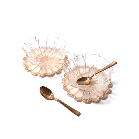 Daisy Rose Gold: Flower Bowl (Set Of 2)
