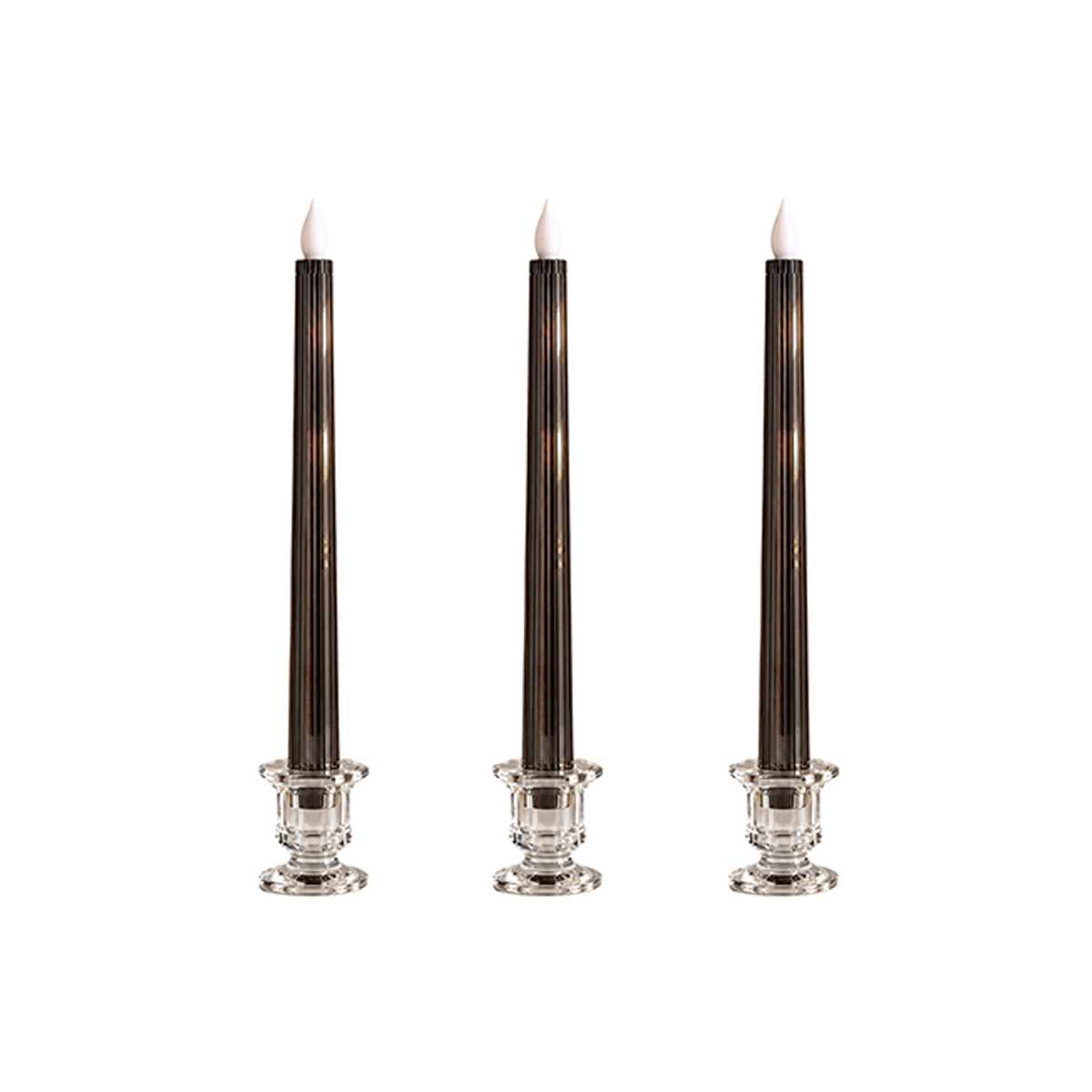 Games Night: Metallic Black Sleek Candle (Set of 3)