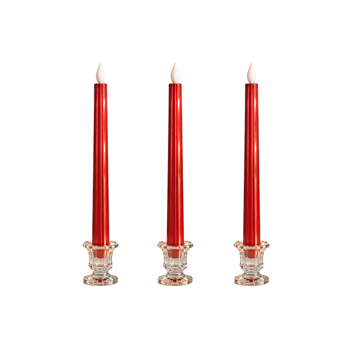 Games Night: Metallic Red Sleek Candle (Set of 3)