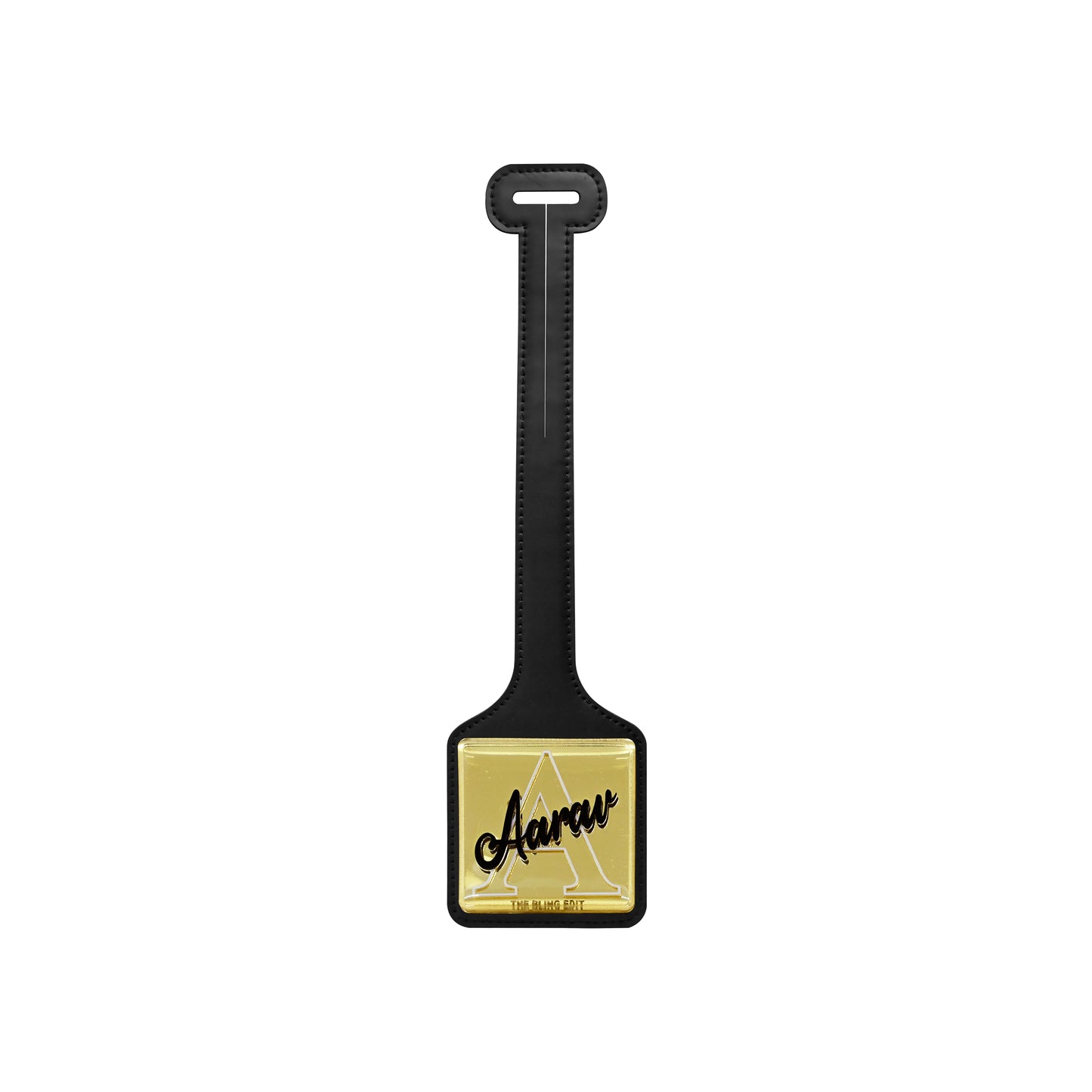 Golden Black PU Luggage Tag (Set of 2)