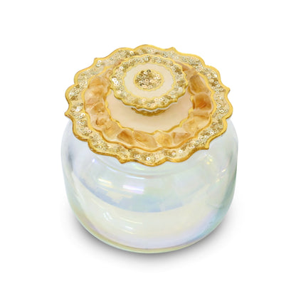 Rose Stones Golden: Jar With Lid
