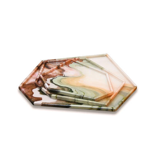 Desert Symphony: Hexagonal Platter Tray