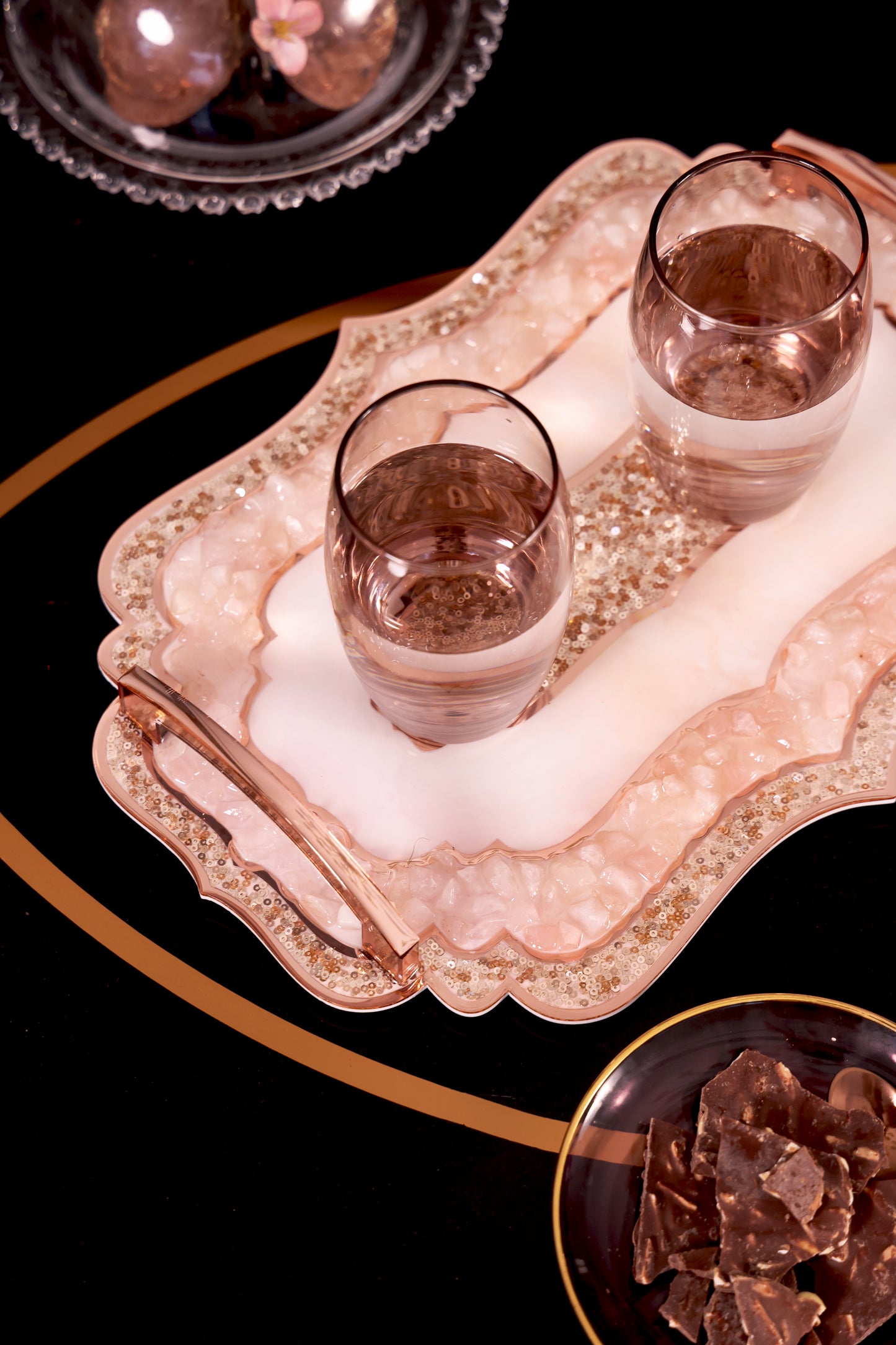 Rose Gold Rose Stones: Tray