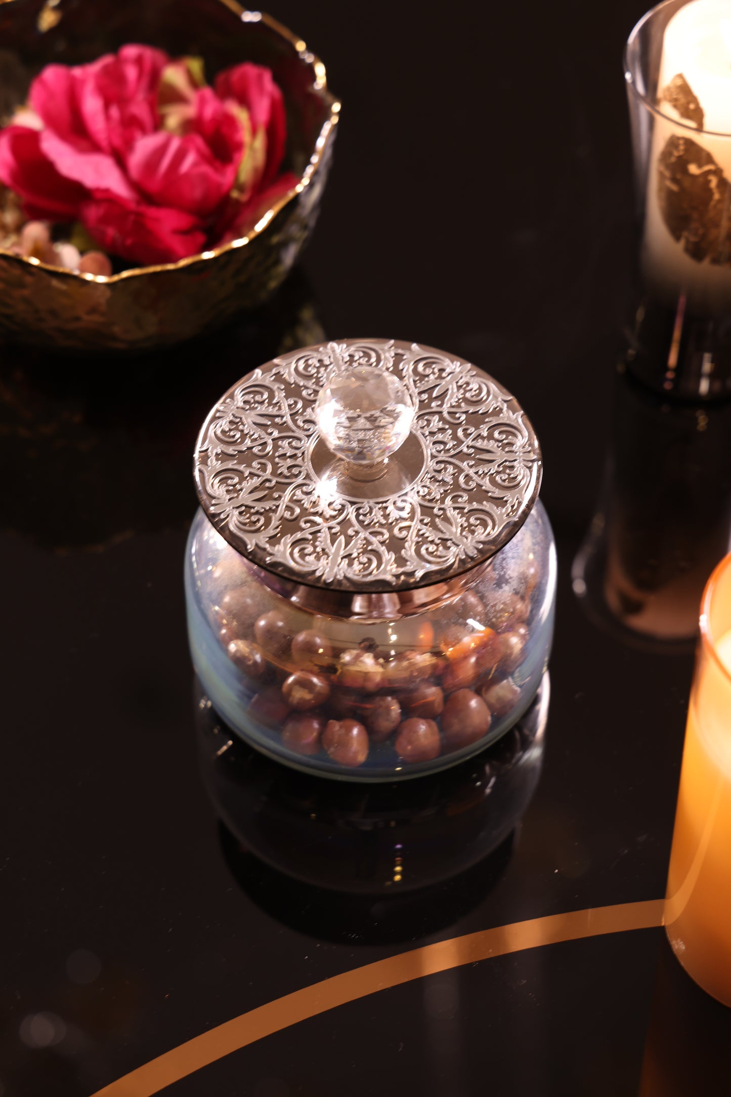 Gray Royal With Silver: Jar With Lid