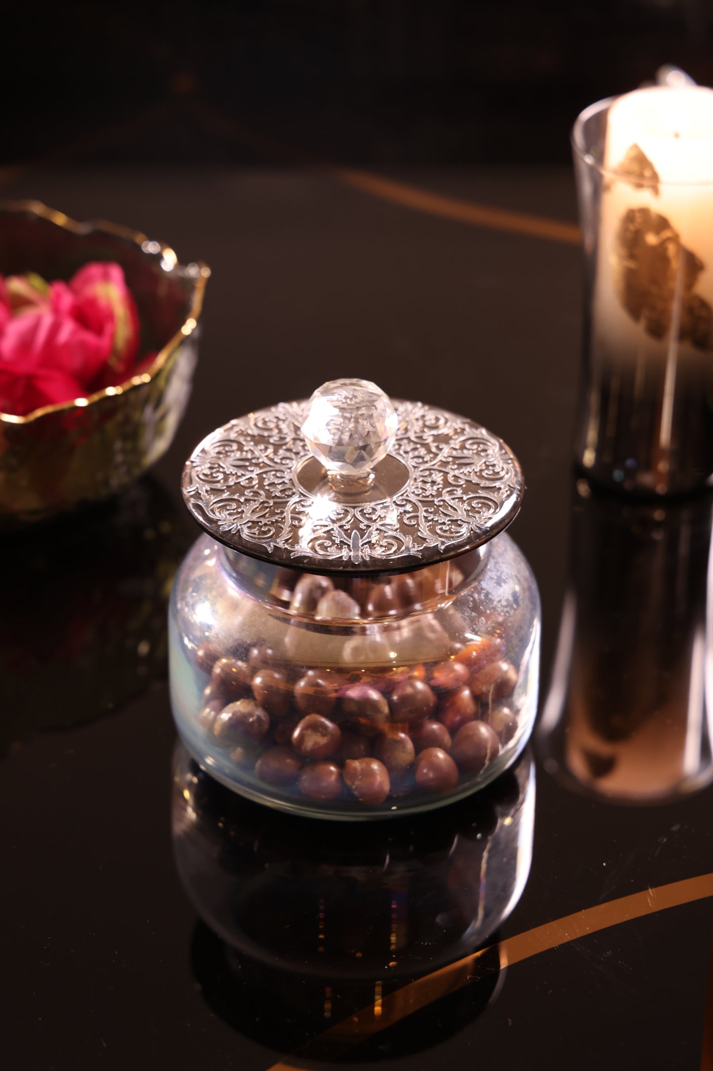 Gray Royal With Silver: Jar With Lid