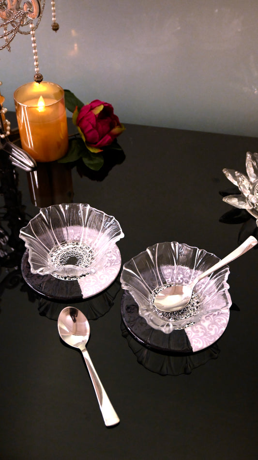 Imperial Black & White: Flower Bowl (Set Of 2)