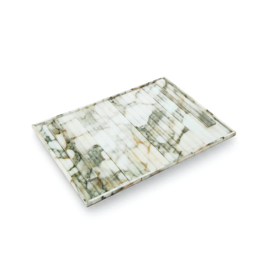Fluted Marble Green: Large Tray