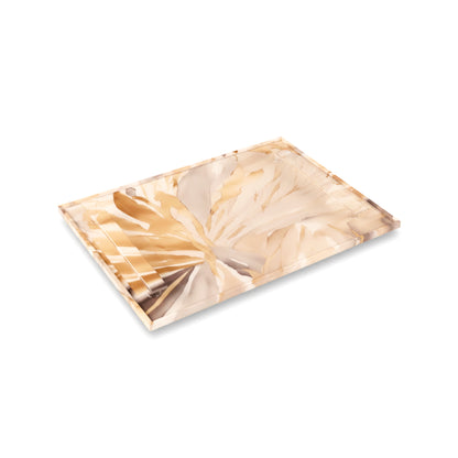 Golden Bloom: Rectangular Border Tray