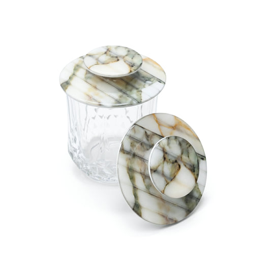 Fluted Marble Green: Lids (Set Of 2)