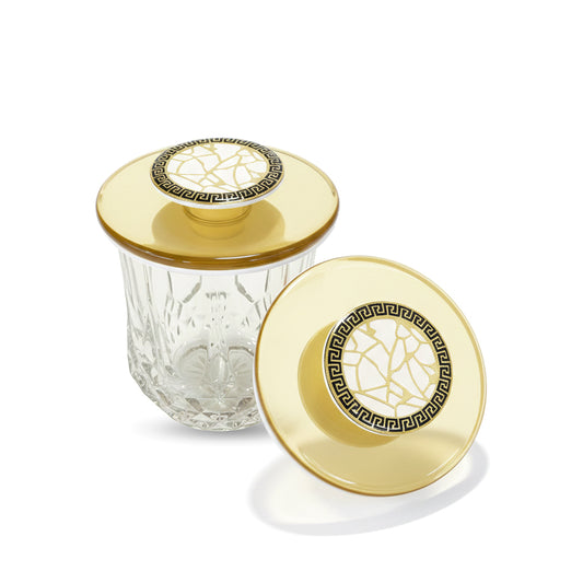 Broken Tree Black White Gold: Lids (Set Of 2)