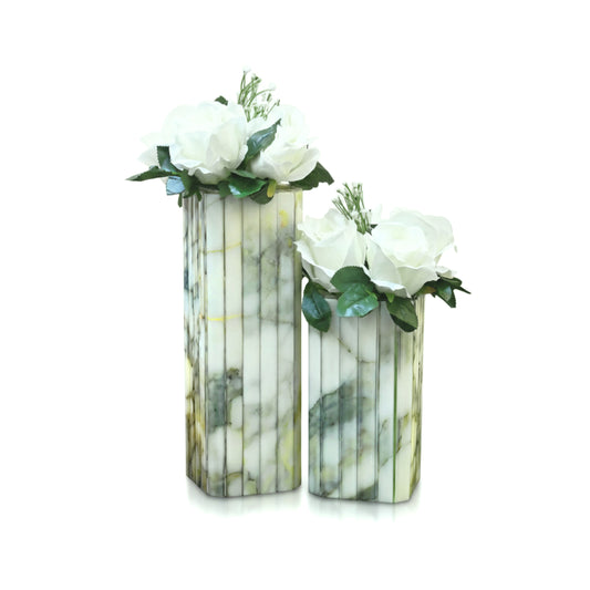 Fluted Marble Green: Flexi Vase