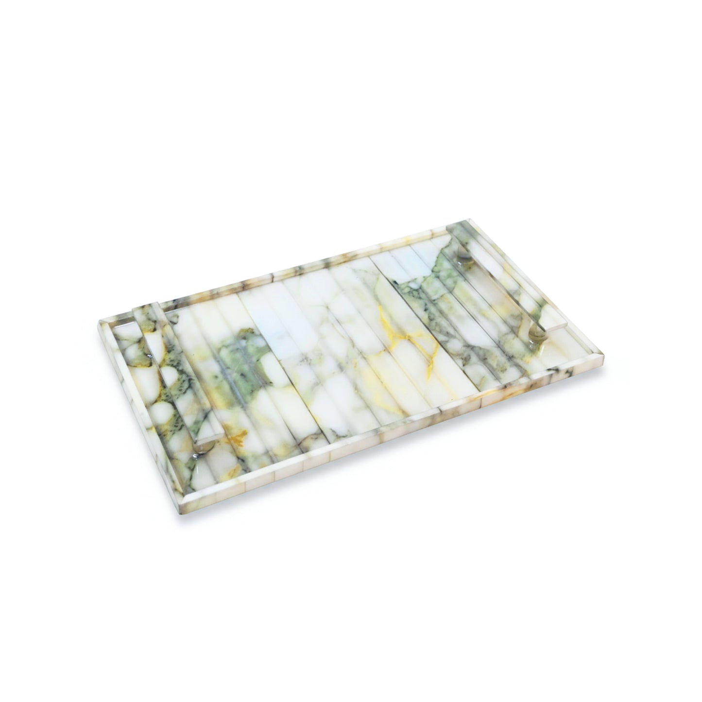 Fluted Marble Green: Medium Tray