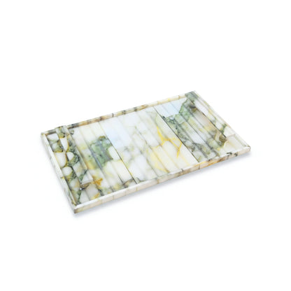Fluted Marble Green: Medium Tray