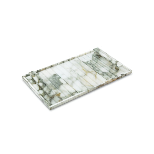 Fluted Marble Green: Medium Tray