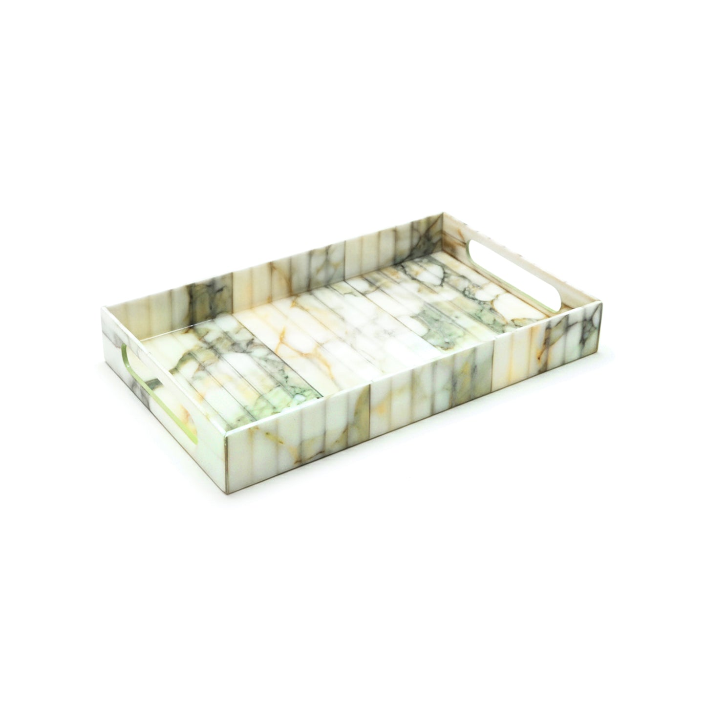 Fluted Marble Green: Medium 4 Wall Tray