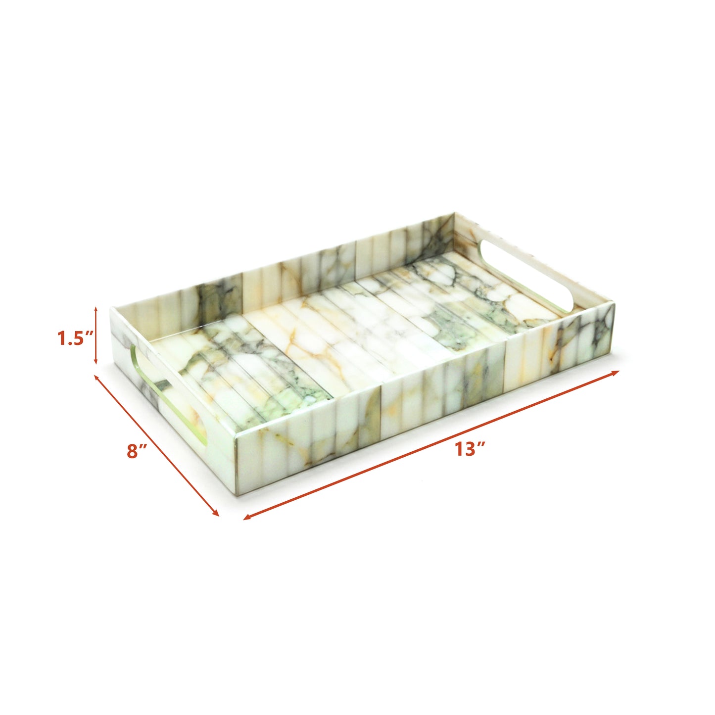 Fluted Marble Green: Medium 4 Wall Tray