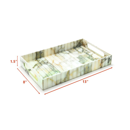 Fluted Marble Green: Medium 4 Wall Tray