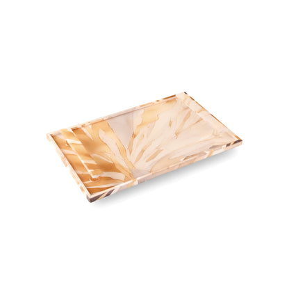 Golden Bloom: Rectangular Border Tray