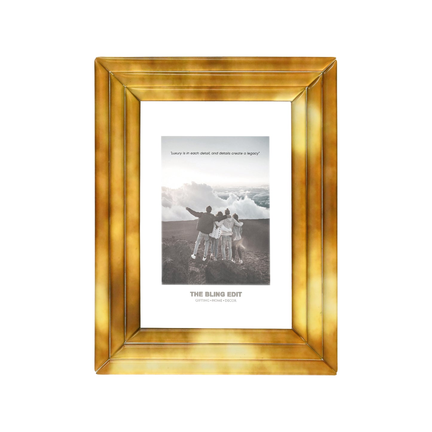 Metallic Gold: Stripes Photo Frame