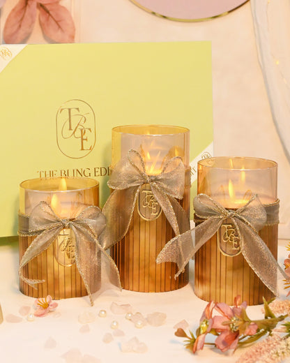 Metallic Gold: Fluted Glass Candle