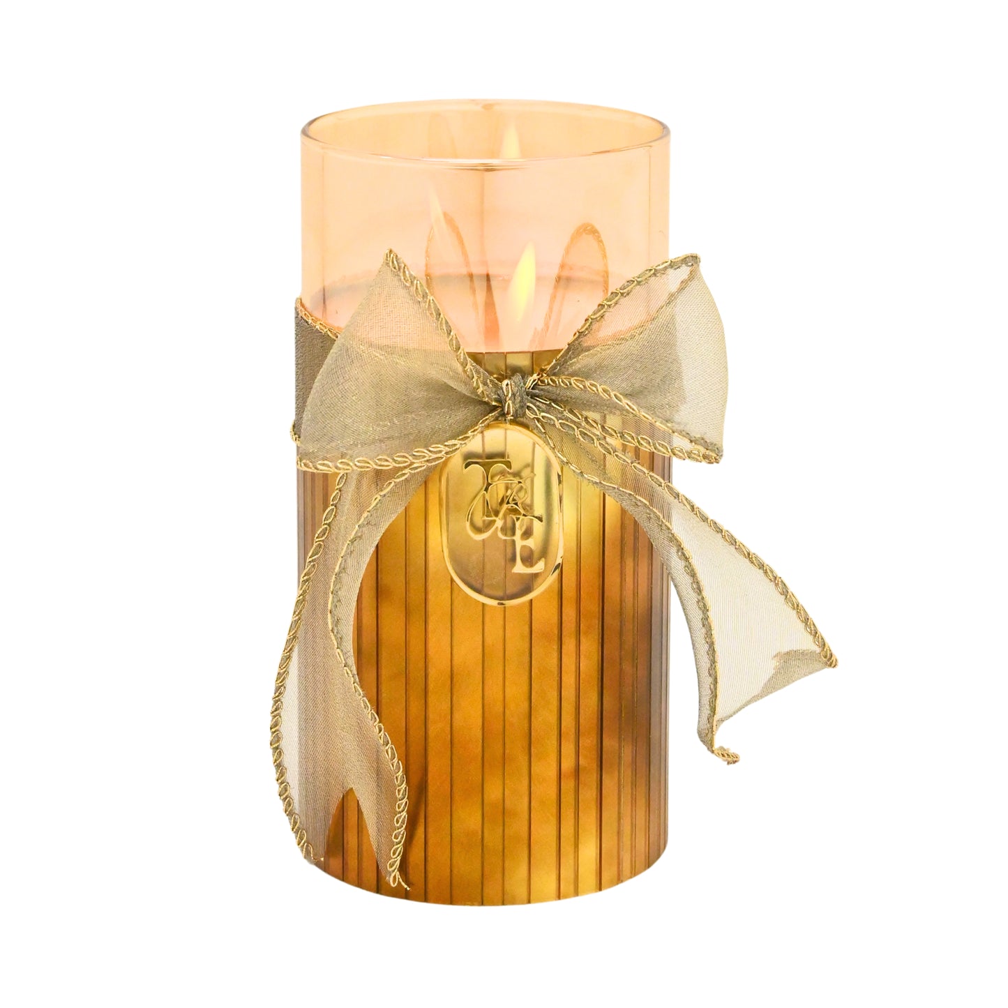 Metallic Gold: Fluted Glass Candle