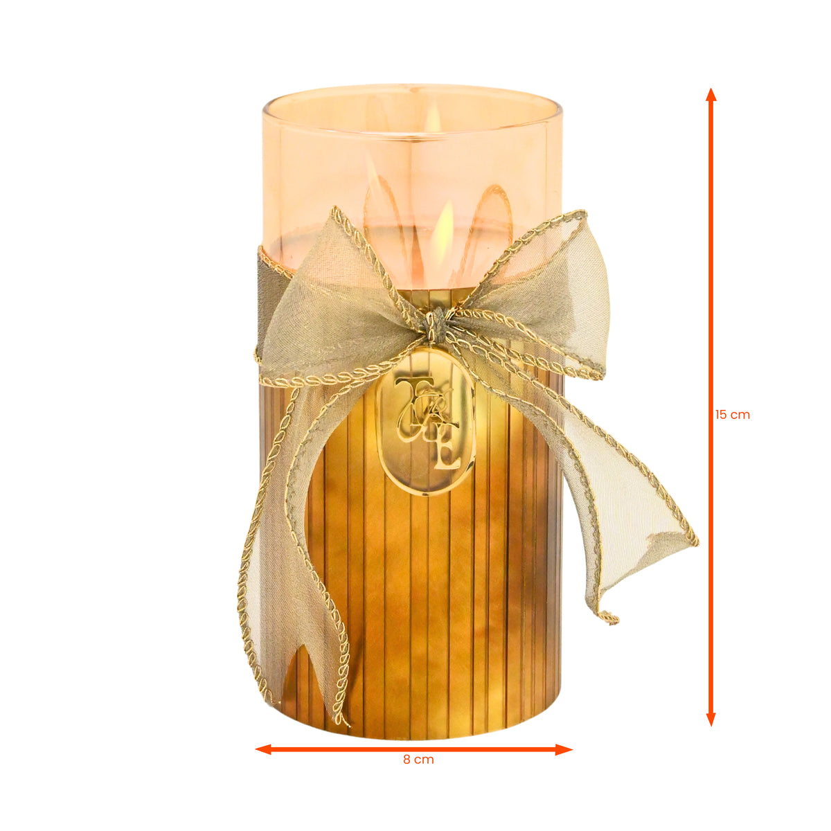 Metallic Gold: Fluted Glass Candle