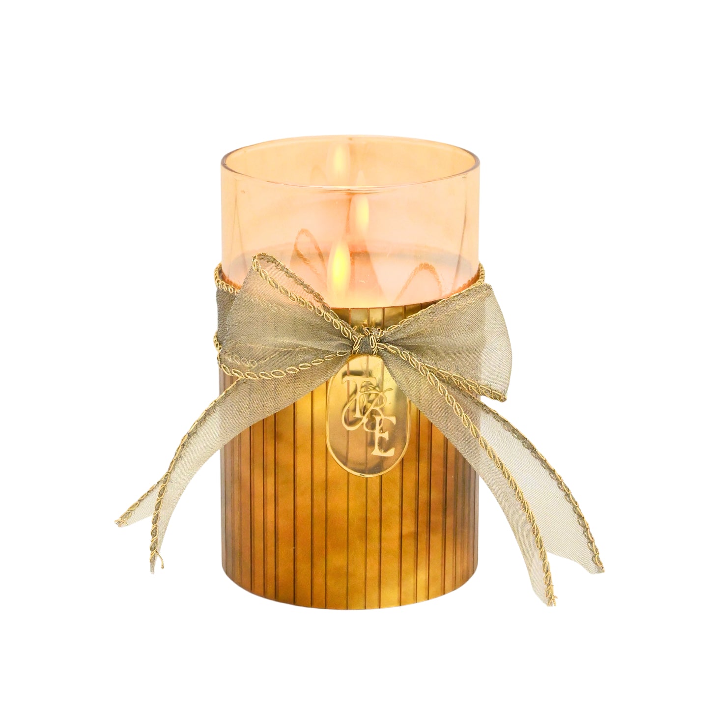 Metallic Gold: Fluted Glass Candle