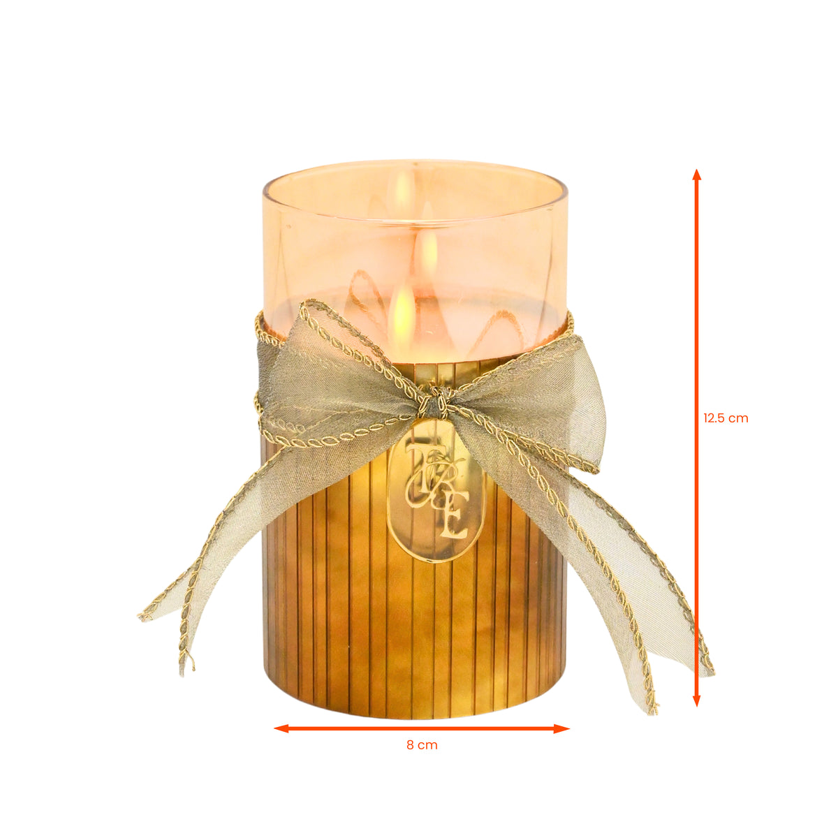 Metallic Gold: Fluted Glass Candle